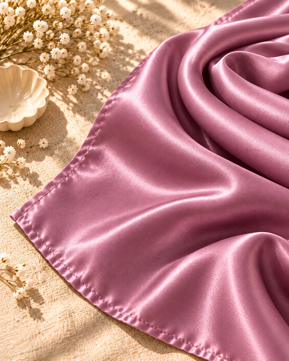 Silk Hijab - Tea Pink
