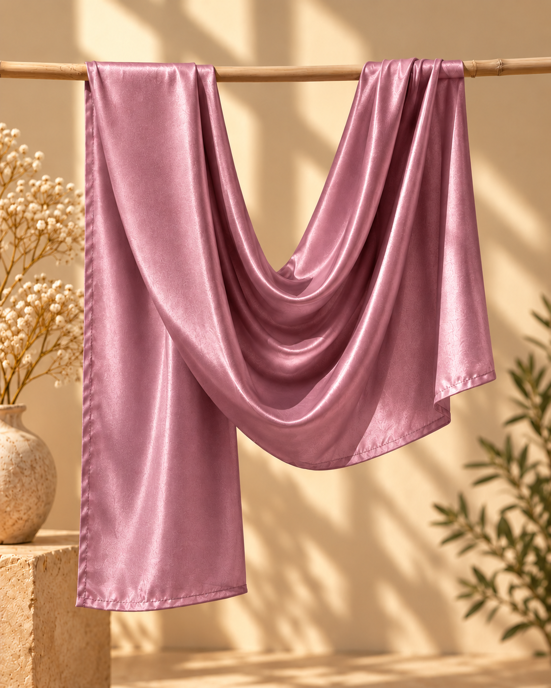 Silk Hijab - Tea Pink