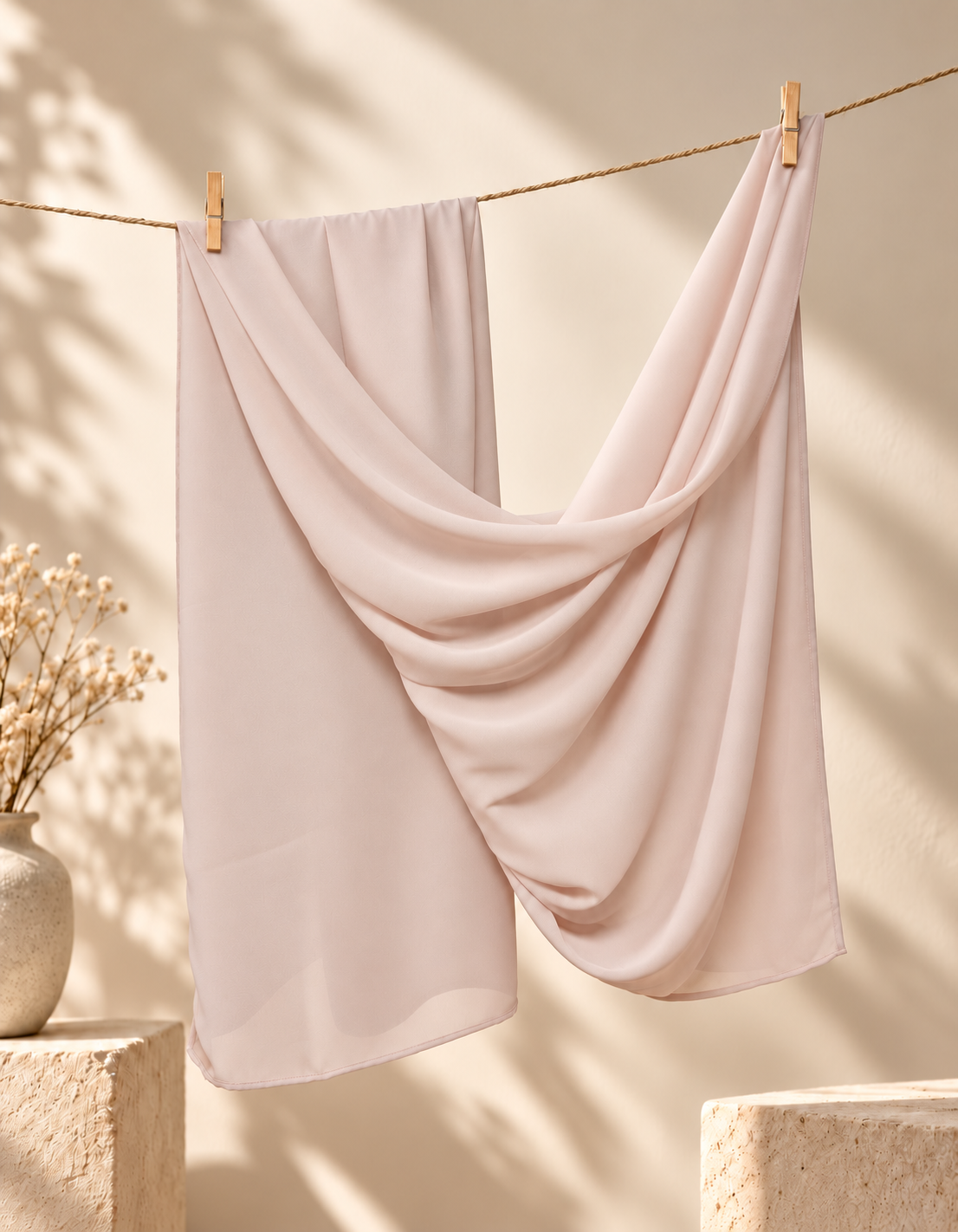 Double Georgette Hijab -  Blush Pink