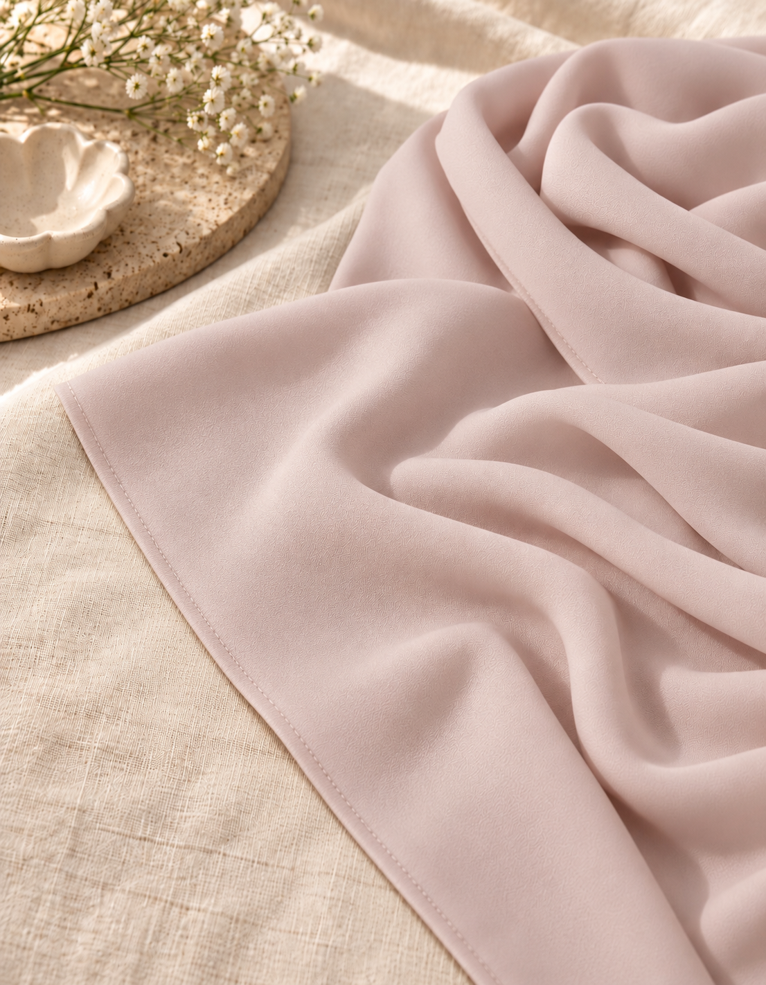 Double Georgette Hijab -  Blush Pink