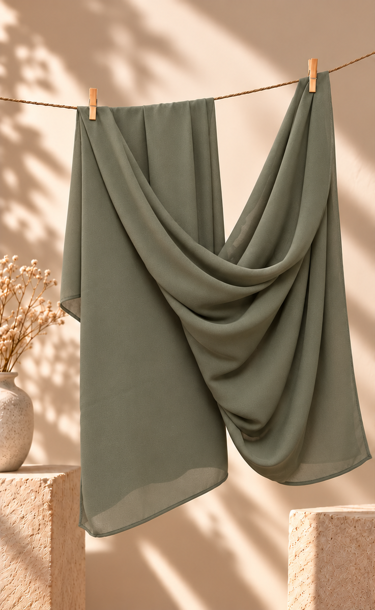 Double Georgette Hijab - Sage Green
