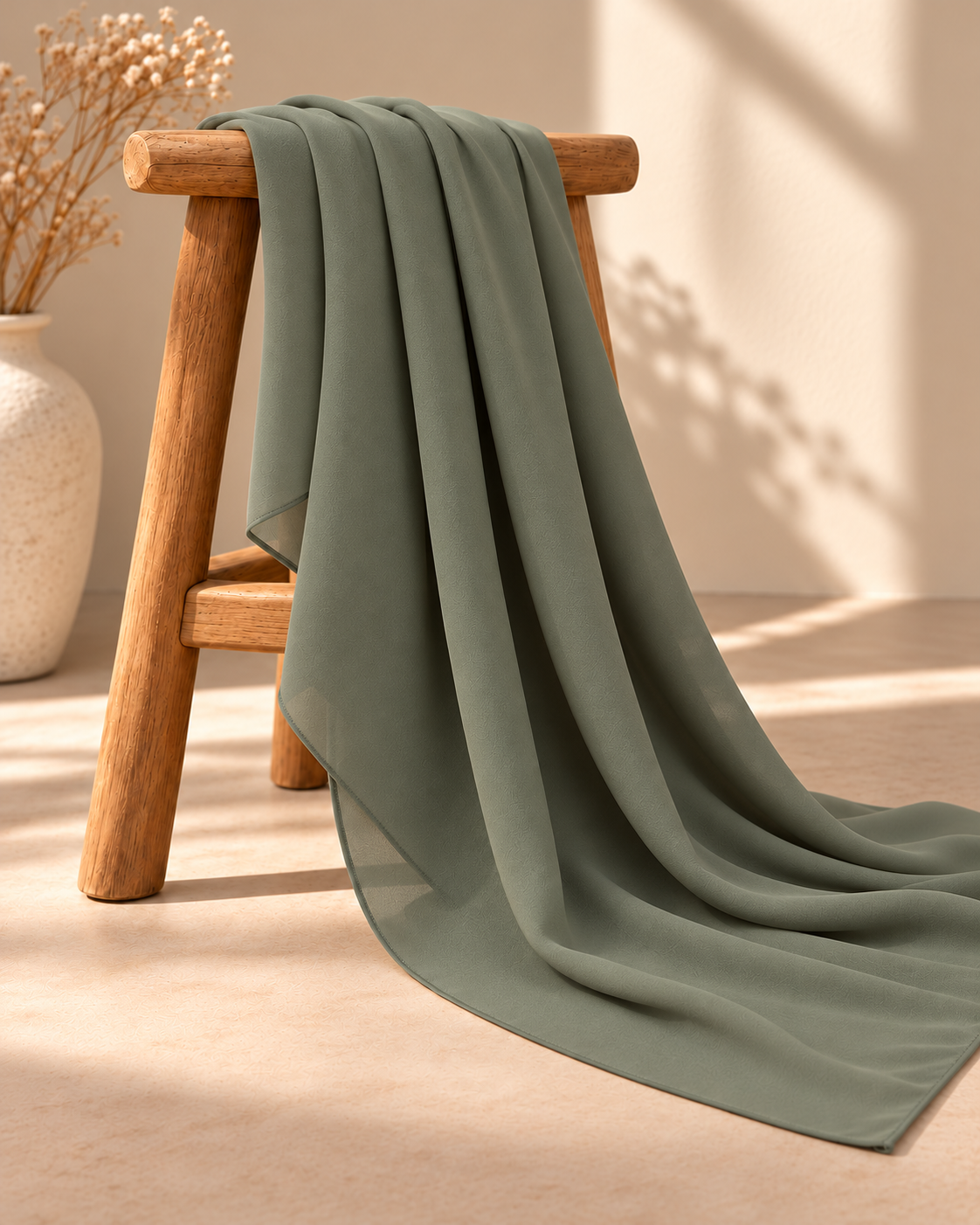 Double Georgette Hijab - Sage Green