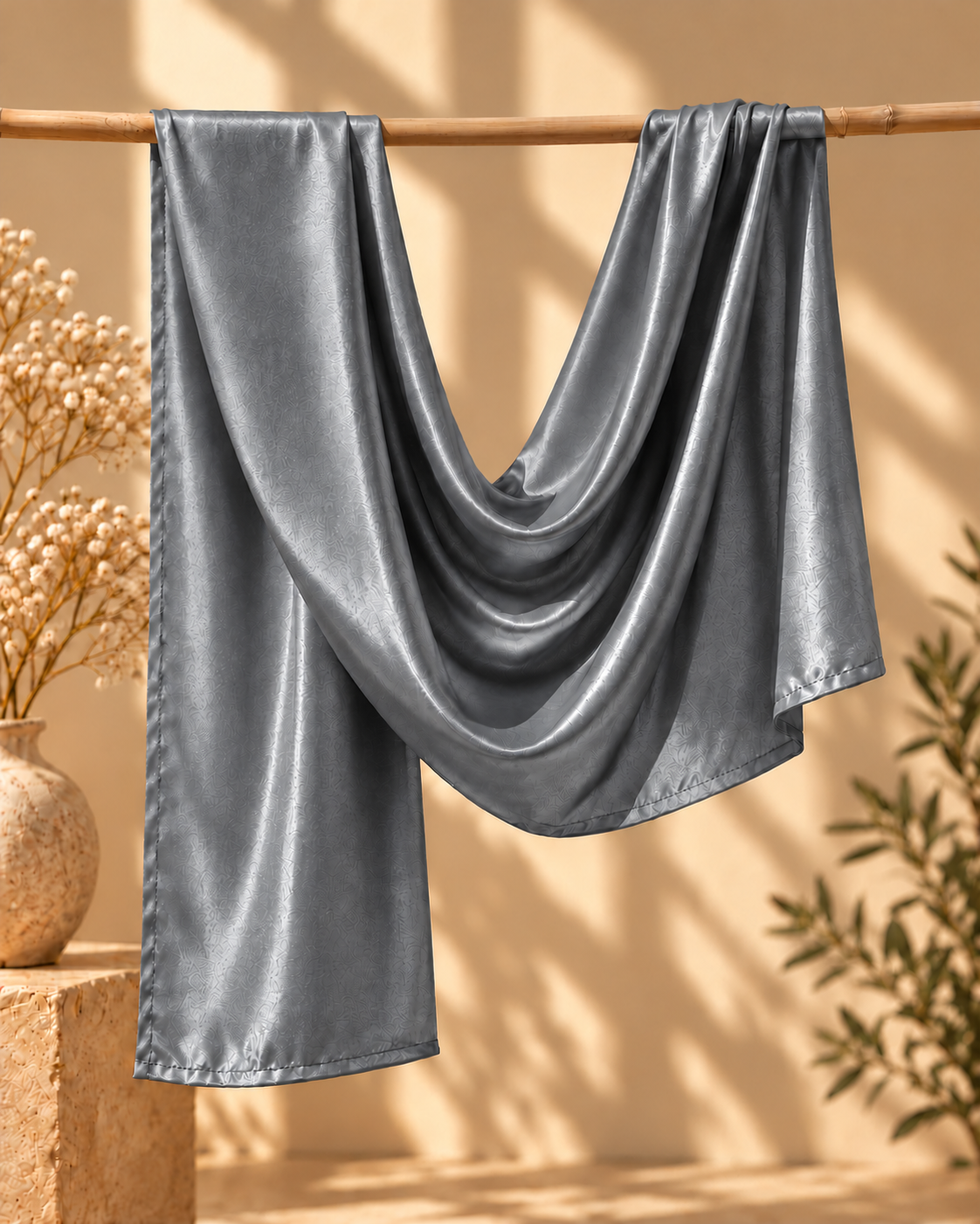 Silk Hijab - Steel Gray