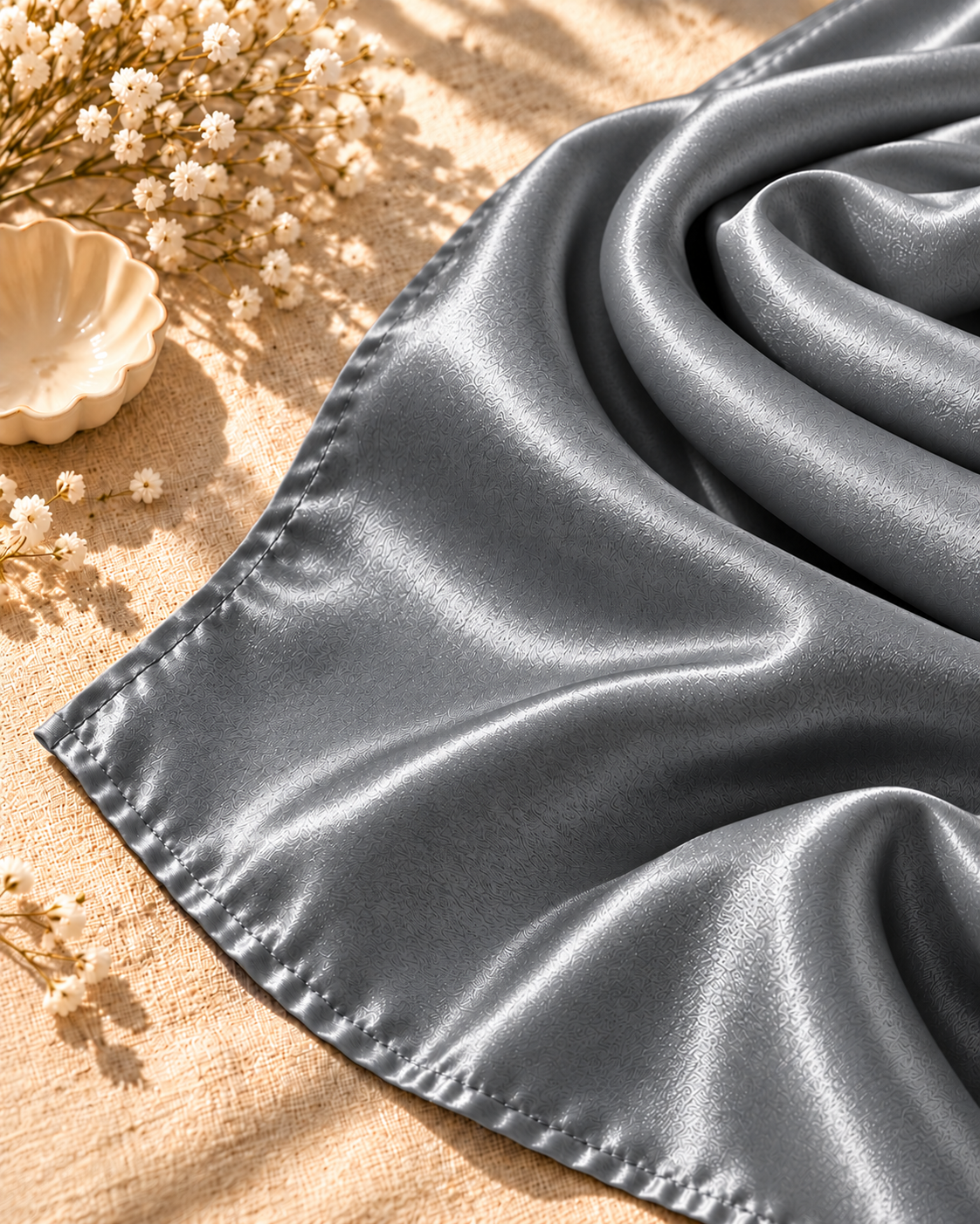 Silk Hijab - Steel Gray