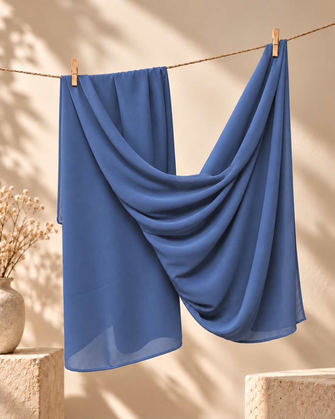 Double Georgette Hijab - Navy Blue