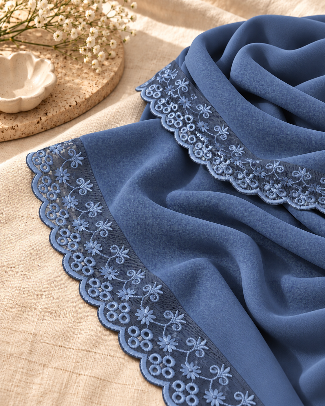 Lace Hijab - Navy Blue
