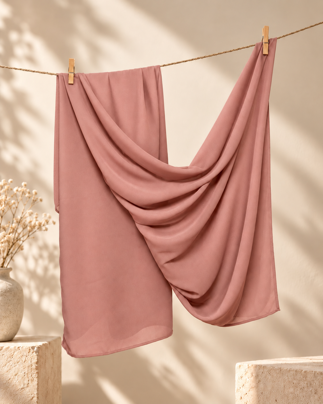Double Georgette Hijab - Tea Pink